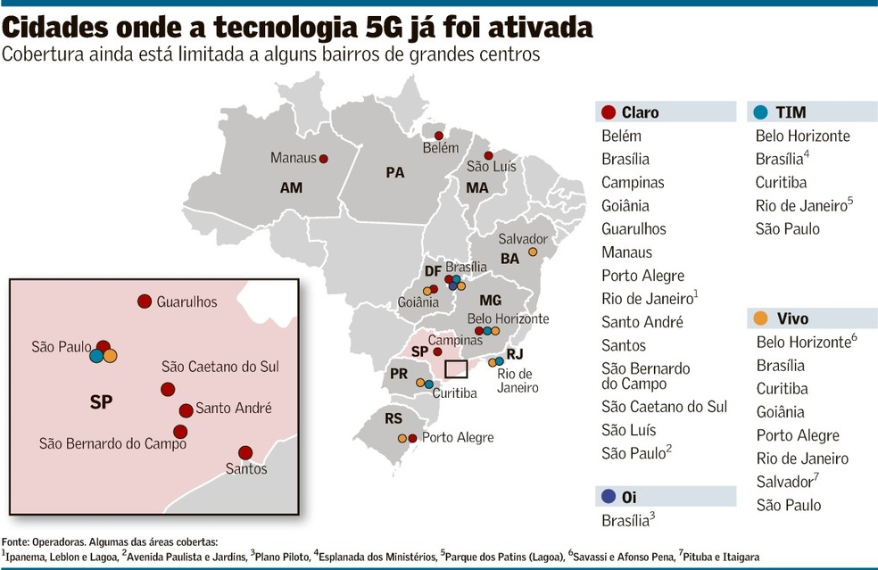 onde tem 5g no brasil