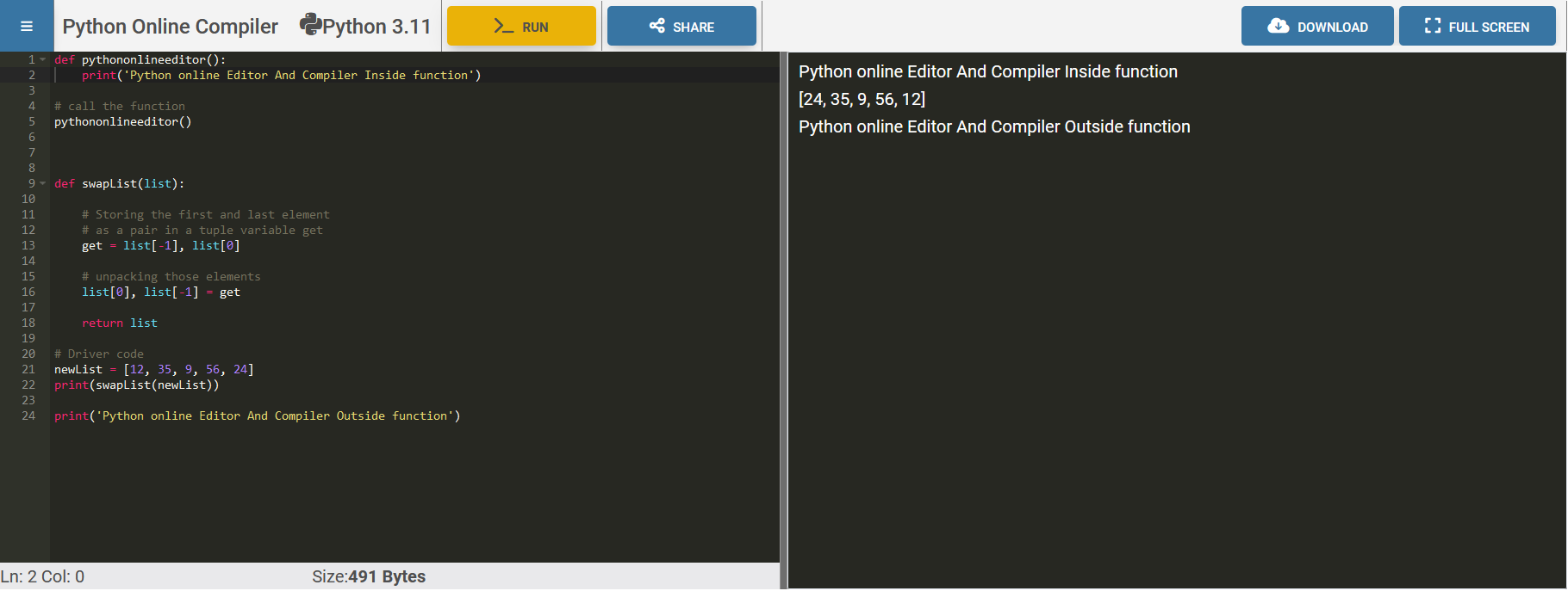 python online compiler free