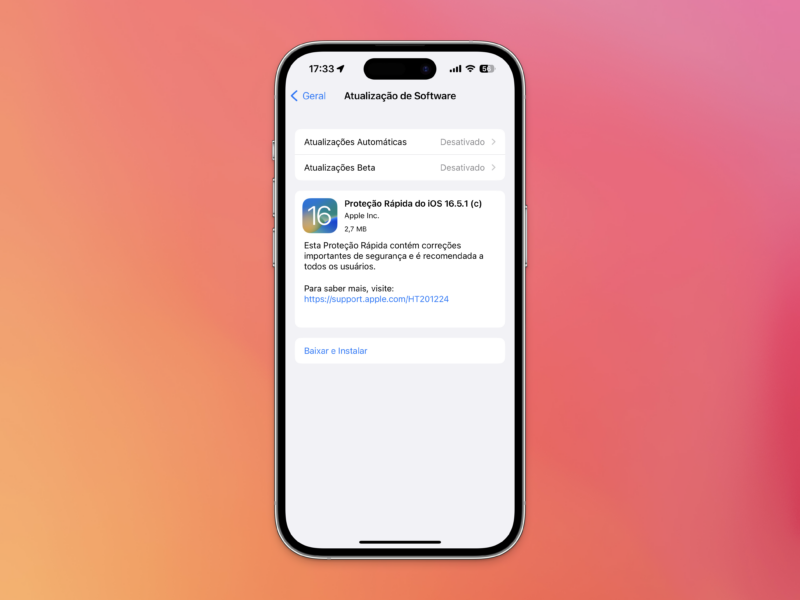 atualização de segurança iOS