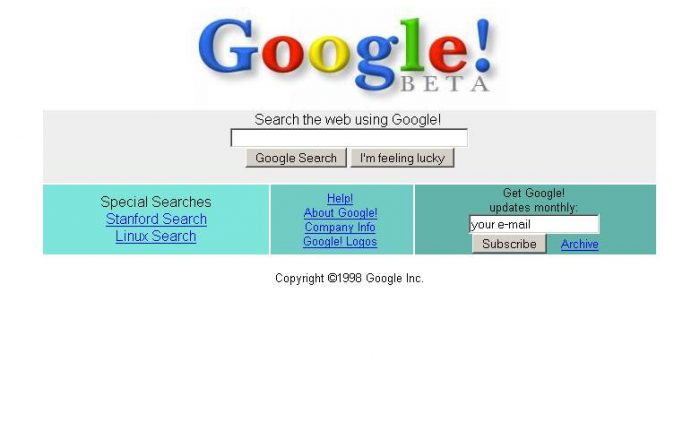 data de criação do google